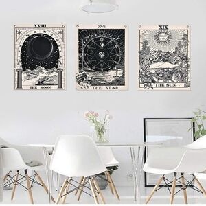 Tarot Art (3) Black and White Tarot Art Prints Set